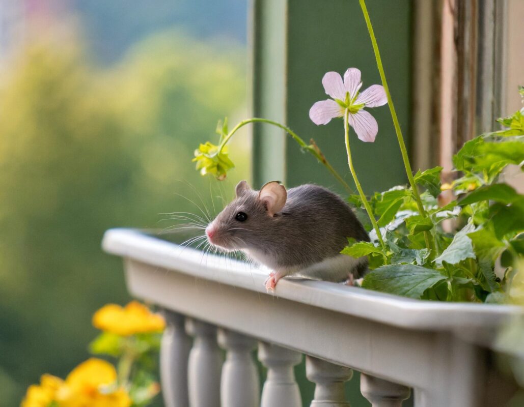Maus auf Balkon