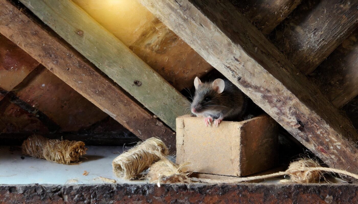 Maus auf dem Dachboden